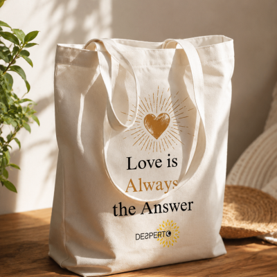 Saco de Algodão "Love is Always the Answer"