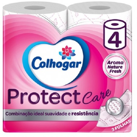 Papel Higiénico Colhogar Rosa — 4 Rolos, 3 Camadas Papel Higiénico Colhogar Rosa — 4 Rolos, 3 Camadas