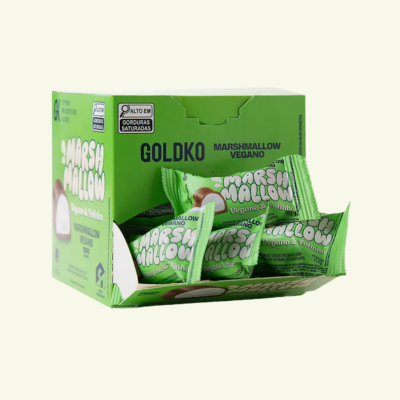 Caixa de Bombom de marshmallow vegano zero adição de açúcares (37 Kcal por unidade) - 18 unidades