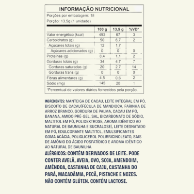 Caixa de bombom Cookies & Cream zero adição de açúcares (69 Kcal por unidade) – 18 unidades