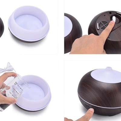 Humidificador Aromaterapia Castanho Escuro