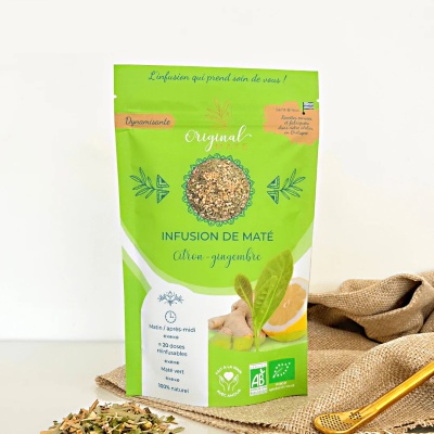 Mate Orgânico de Limão e Gengibre, Infusão com Especiarias