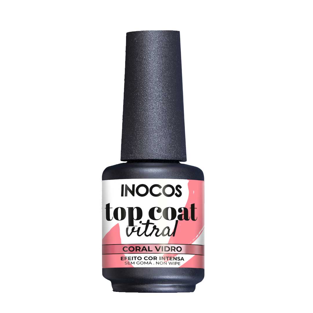 Inocos top coat vitral coral vidro