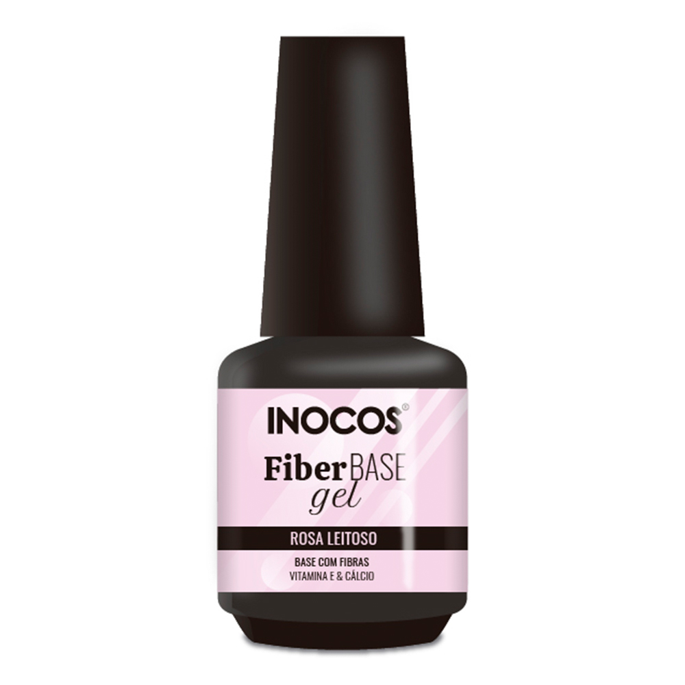 Inocos verniz fiber gel base rosa leitoso