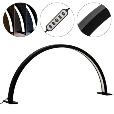 Lâmpada de mesa LED em arco, 35W, sem sombras, preta, tamanho