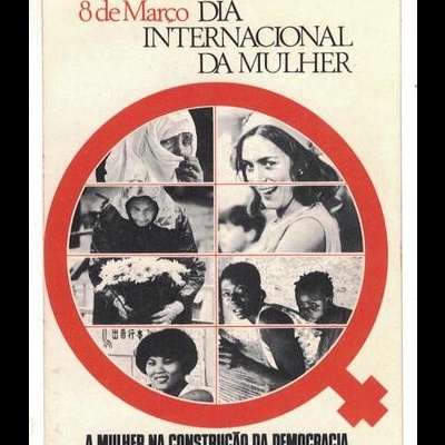 Autocolante - 8 de Março Dia Internacional da Mulher - A Mulher na Construção da Democracia - Movimento Democrático de Mulheres