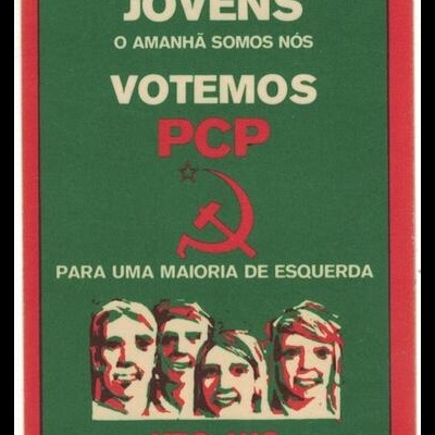 Autocolante - Jovens o Amanhã Somos Nós - Votemos o PCP para uma Maioria de Esquerda - UEC UJC