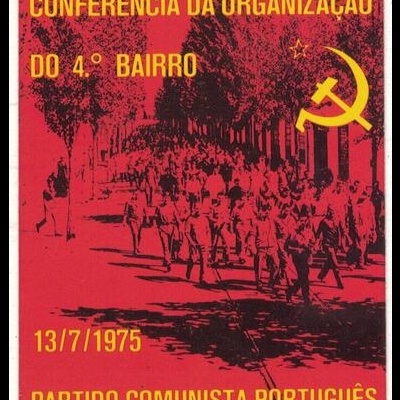 Autocolante - Conferência de Organização do 4.º Bairro - 13/7/1975 - Partido Comunista Português