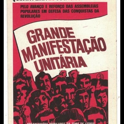 Autocolante - Grande Manifestação Unitária - Organizações Populares da Zona de Lisboa