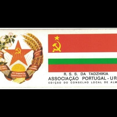 Autocolante - R. S. S. da Tadzhikia - Associação Portugal-URSS - Edição do Conselho Loval de Almada