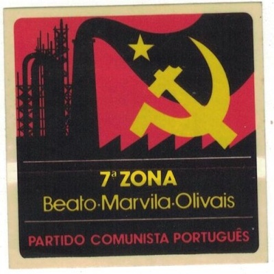 Autocolante - Partido Comunista Português - 7.ª Zona Beato-Marvila-Olivais