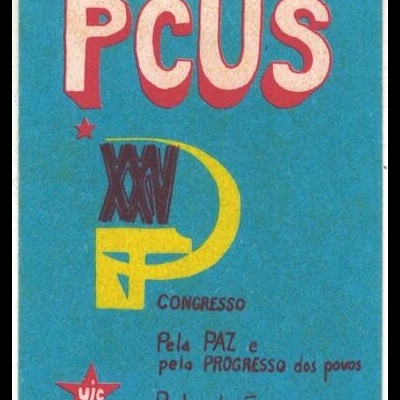 Autocolante - PCUS - XXV Congresso pela Paz e pelo Progresso dos Povos - UJC Penha de França