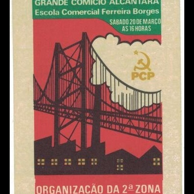 Autocolante - PCP - Grande Comício Alcântara - Escola Comercial Ferreira Borges - Organização da 2.ª Zona