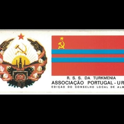 Autocolante - R. S. S. da Turkmenia - Associação Portugal-URSS - Edição do Conselho Loval de Almada