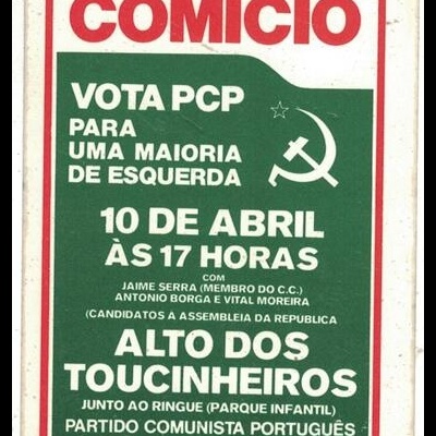 Autocolante - Comício - Vota PCP para uma Maioria de Esquerda