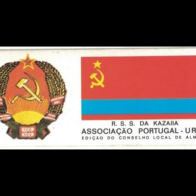 Autocolante - R. S. S. da Kazajia - Associação Portugal-URSS - Edição do Conselho Loval de Almada