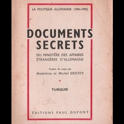 Documents Secrets du Ministère des Affaires Étrangères d'Allemagne - Turquie