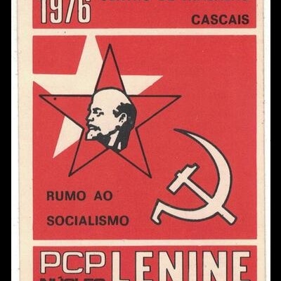 Autocolante - PCP Núcleo Lenine - 1976 - Centro de Trabalho Cascais - Rumo ao Socialismo