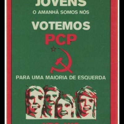Autocolante - Jovens o Amanhã Somos Nós - Votemos PCP para uma Maioria de Esquerda - UEC UJC