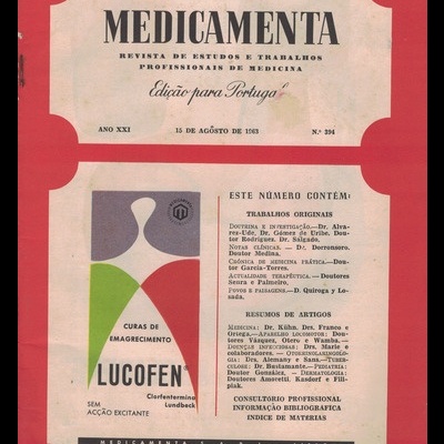 Medicamenta - Ano XXI - N.º 394 - 15 de Agosto de 1963