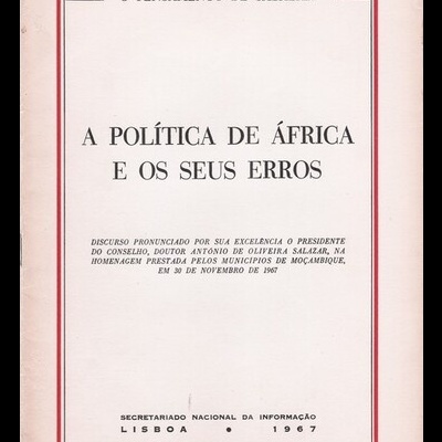 A Política de África e os Seus Erros | de Oliveira Salazar