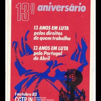 Autocolante - CGTP-IN 13.º Aniversário - 13 Anos em Luta