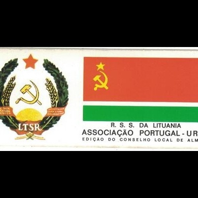 Autocolante - R. S. S. da Lituania - Associação Portugal-URSS - Edição do Conselho Loval de Almada