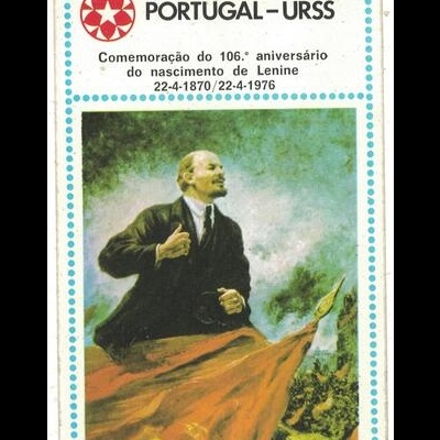 Autocolante - Associação Portugal - URSS: Comemoração do 106.º Aniversário do Nascimento de Lenine