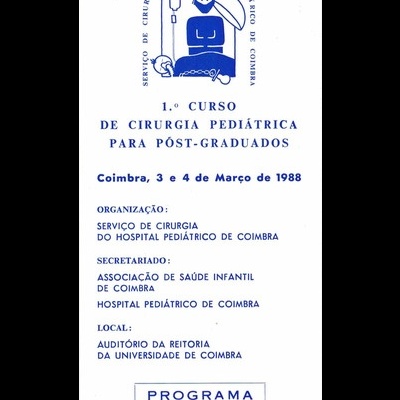 Folheto - 1.º Curso de Cirurgia Pediátrica para Póst-Graduados