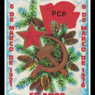 Autocolante - Partido Comunista Português - 55 Anos de Luta - 6 de Março de 1921/1976