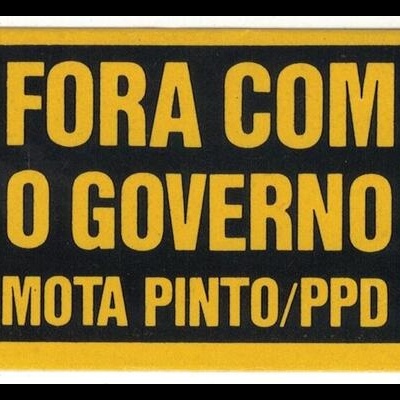 Autocolante - Fora com o Governo - Mota Pinto / PPD