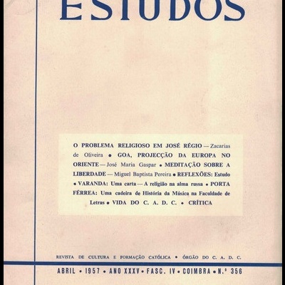 Estudos - Ano XXXV - Fasc. IV - N.º 356 - Abril de 1957