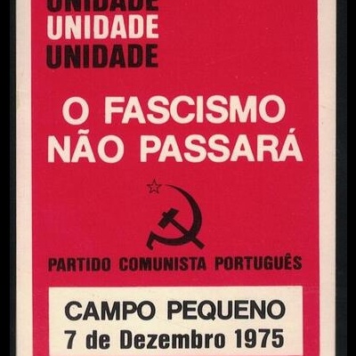 Autocolante - Partido Comunista Português - Unidade O Fascismo Não Passará