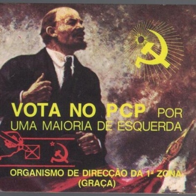 Autocolante - Vota no PCP por uma Maioria de Esquerda - Organismo de Direcção da 1ª Zona (Graça)