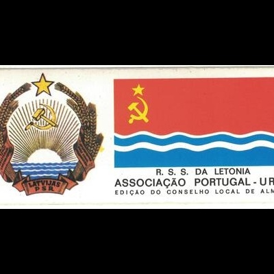Autocolante - R. S. S. da Letonia - Associação Portugal-URSS - Edição do Conselho Loval de Almada