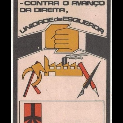 Autocolante - Contra o Avanço da Direita, Unidade da Esquerda - M.D.P./C.D.E. Base da Amadora