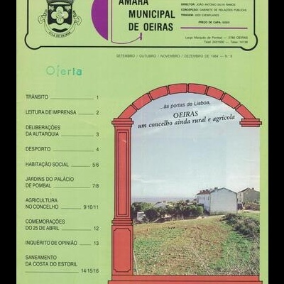 Câmara Municipal de Oeiras - Revista Municipal - N.º 8 - Setembro/Outubro/Novembro/Dezembro de 1984