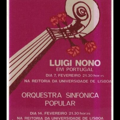 Autocolante - Luigi Nono em Portugal - Orquestra Sinfónica Popular - Célula dos Músicos da Organização Regional de Lisboa do PCP