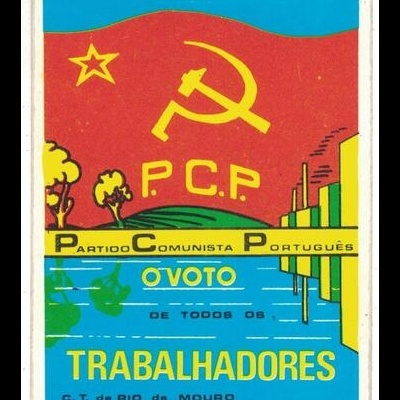 Autocolante - Partido Comunista Português - O Voto de todos os Trabalhadores - C. T. de Rio de Mouro