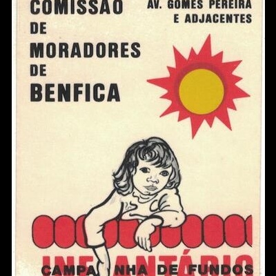 Autocolante - Comissão de Moradores de Benfica - Campanha de Fundos Infantário