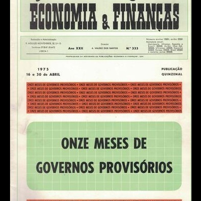 Jornal Português de Economia e Finanças - Ano XXII - N.º 333 - 16 a 30 de Abril de 1975