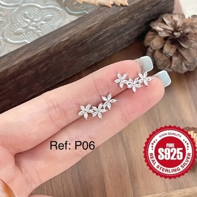 P06 Brincos Jardim de Prata 925