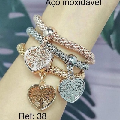 38 Trio Pulseiras Arvore da vida