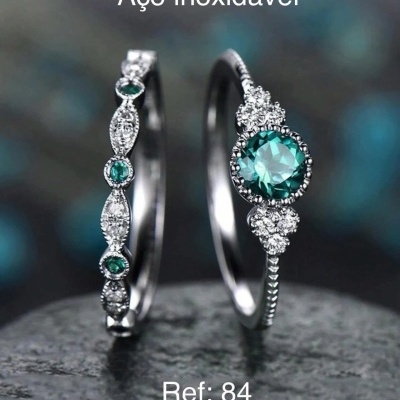 84 Par Anéis Jade