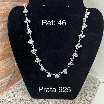 46 Colar Multiplos Fios Prata 925