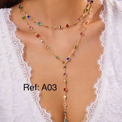 A03 Colar Terço Colorido