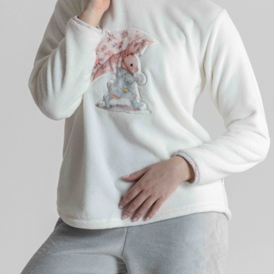 Pijama de senhora MIRA em coralina e estampado