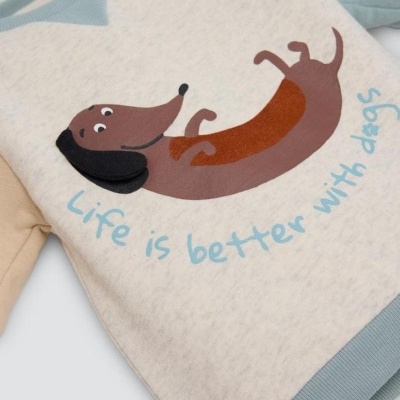Conjunto de menino "Life is better with dogs"