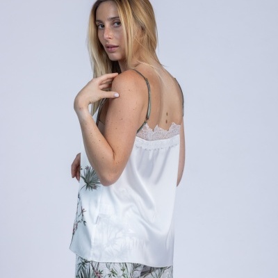 Pijama de senhora em Cetim  "Sálvia"