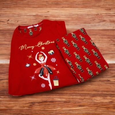Pijama festivo de senhora e menina "Merry Christmas"